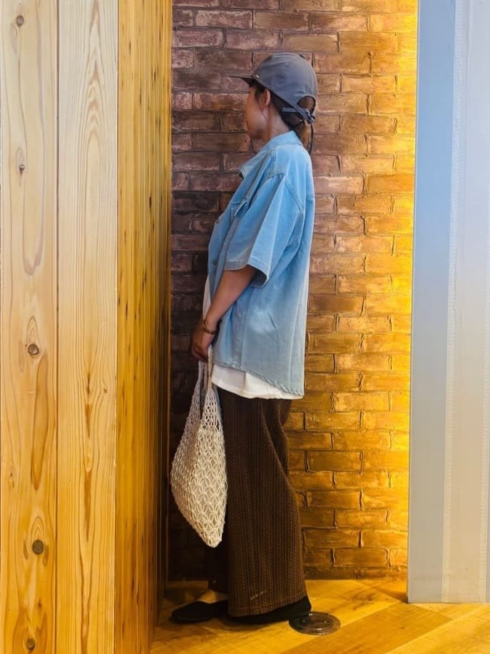 mieさんの「SHOO･LA･RUE｜【S-LL/洗える/体型カバー/5分袖】涼しくきれいに決まる Aライントップス」を使ったコーディネート
