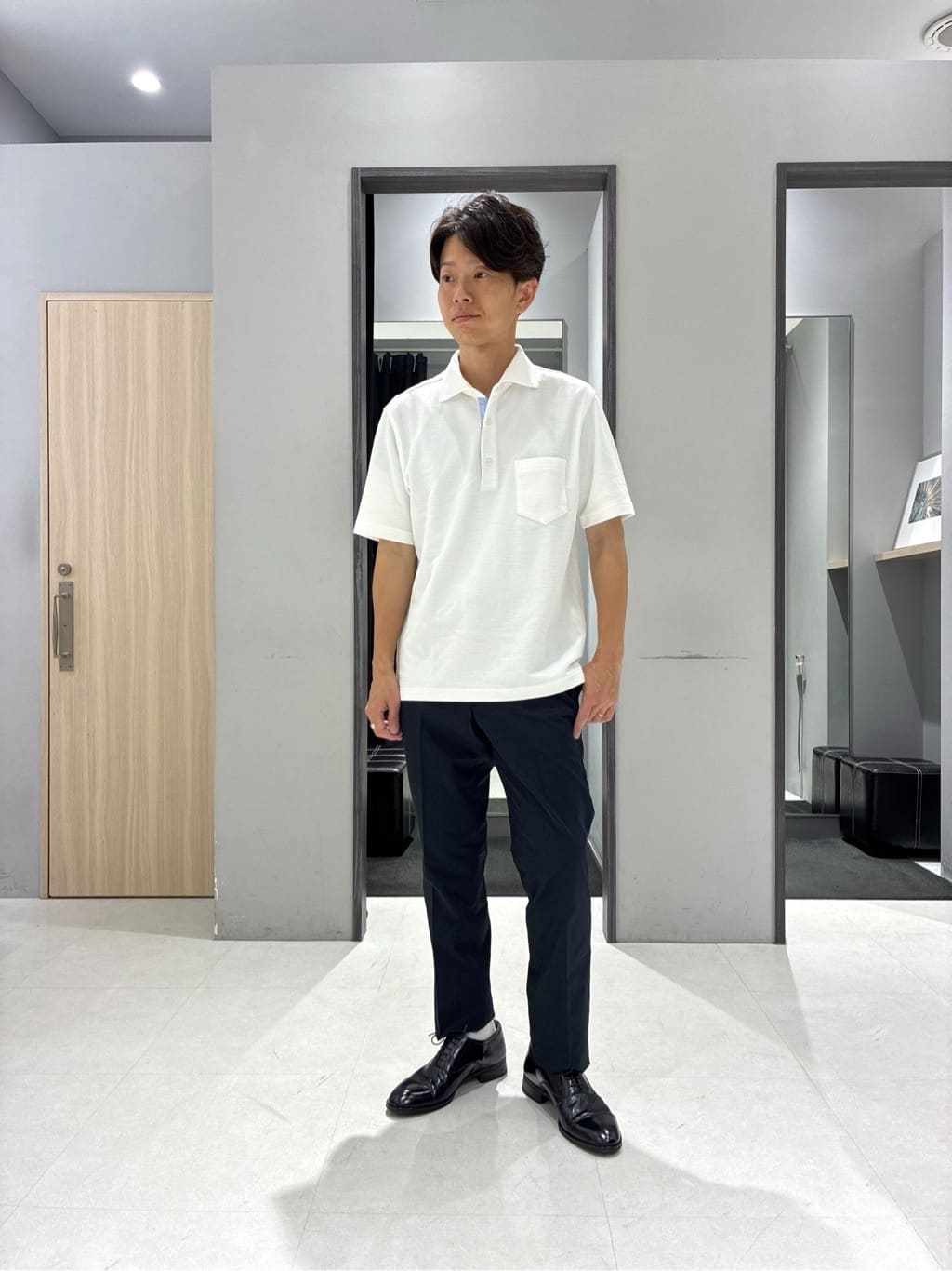 わいずみさんの「TAKEO KIKUCHI｜【抗菌防臭／9色5サイズ展開】ハニカムメランジ ポロシャツ」を使ったコーディネート
