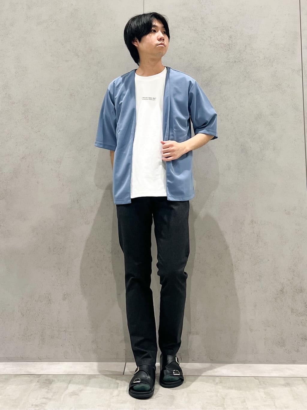 SHI-MAさんの「THE SHOP TK｜五分袖カーディガン+半袖Tシャツセットアイテム 洗濯機OK」を使ったコーディネート