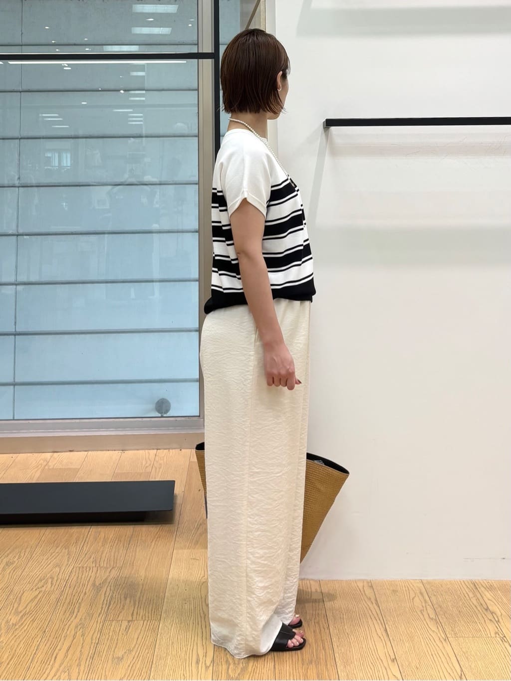 asamiさんの「INDIVI｜【洗える／UVケア／SETUP可能】ドロストワイドパンツ」を使ったコーディネート