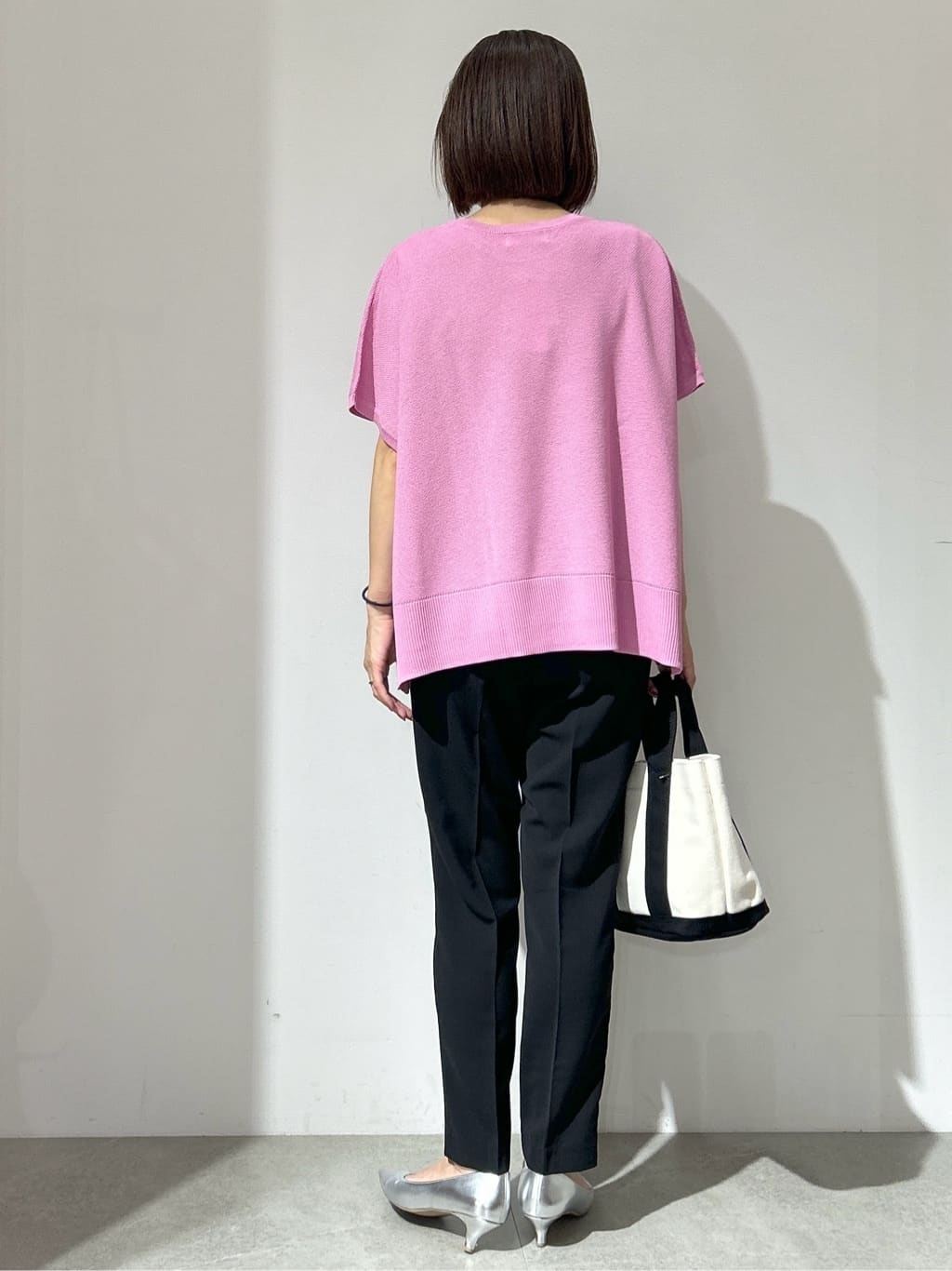 NAKAさんの「OPAQUE.CLIP｜《5色展開／S-LLサイズ》リラクシーメッシュニット【洗濯機洗い可】」を使ったコーディネート