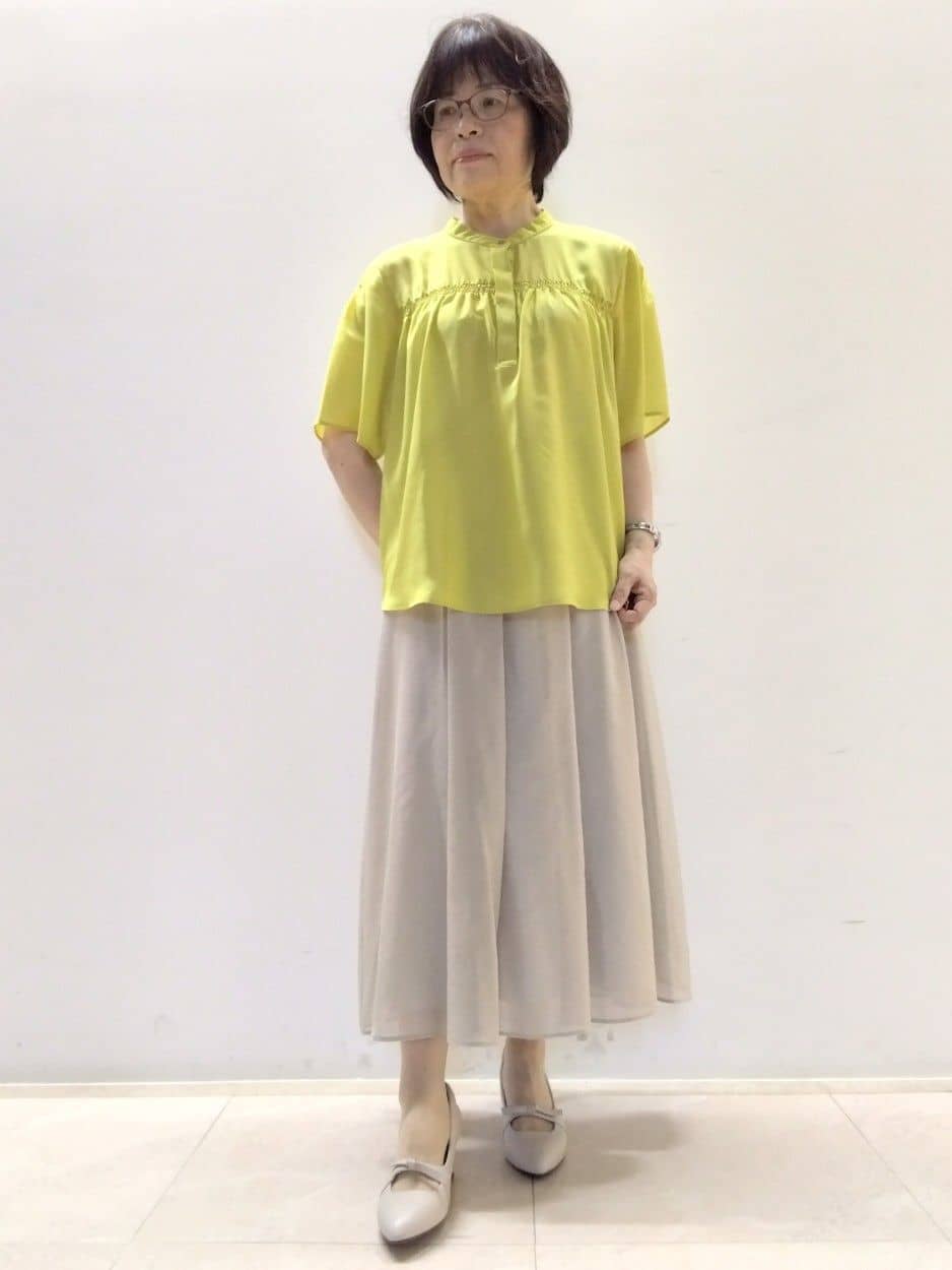tokuさんの「Reflect｜【マシンウォッシュ可／セットアップ可】シアーボックスタックプリーツスカート」を使ったコーディネート