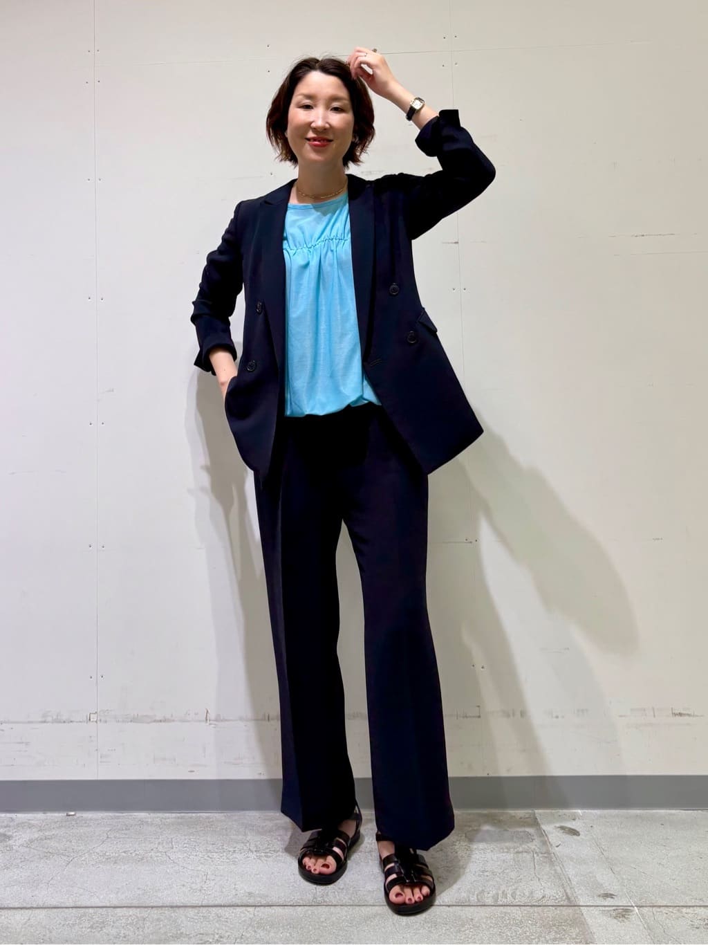 yuriさんの「INDIVI｜【着る日傘／遮熱／UVケア】ワイドパンツ」を使ったコーディネート