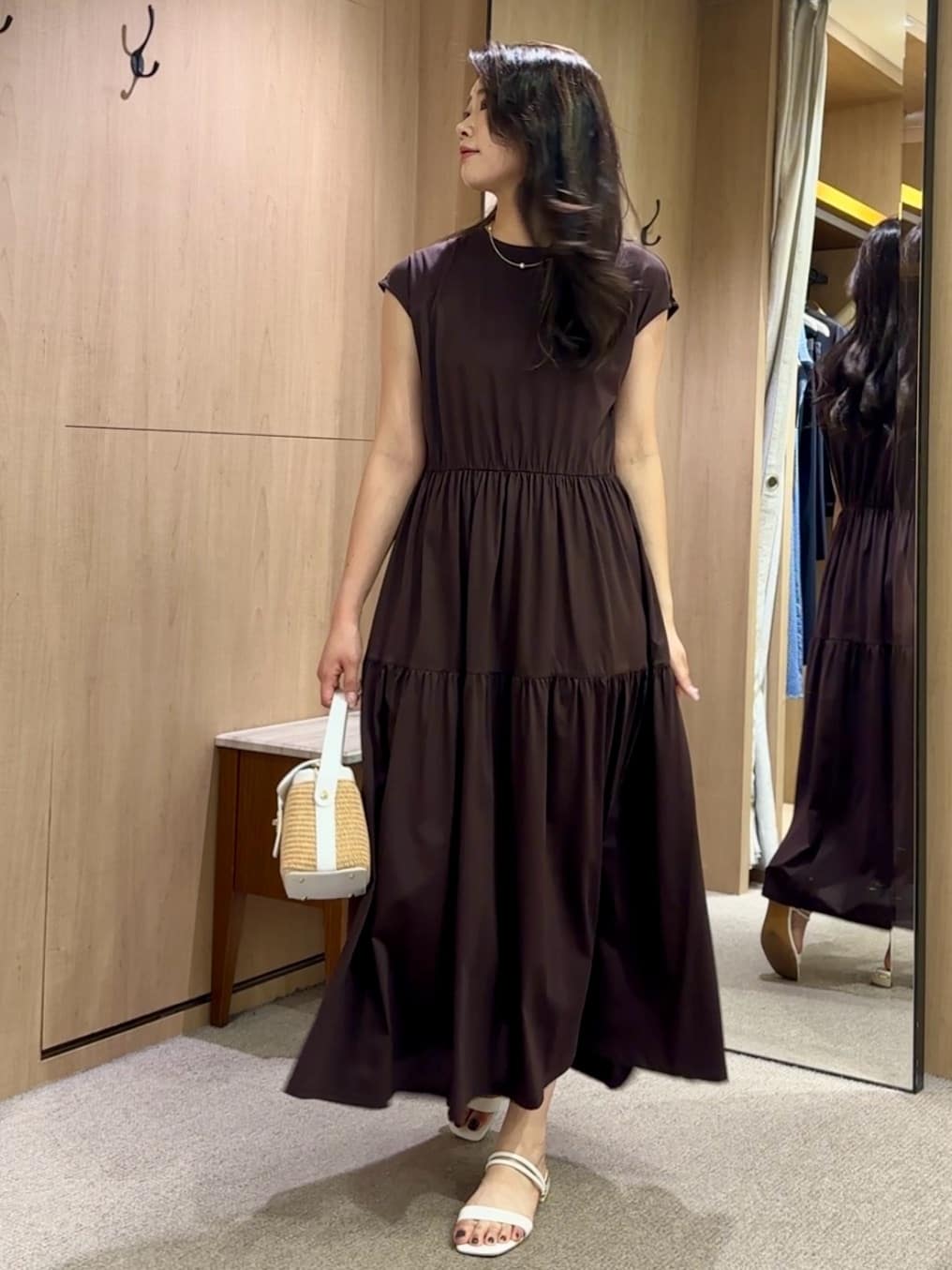 しょんさんの「UNTITLED｜【ティアード/洗える】コットンロングワンピース」を使ったコーディネート