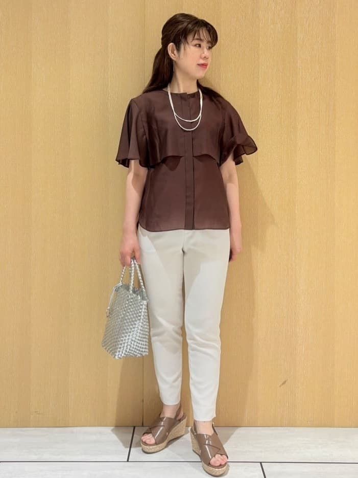 CHISATOさんの「UNTITLED｜メタリックメッシュトート」を使ったコーディネート