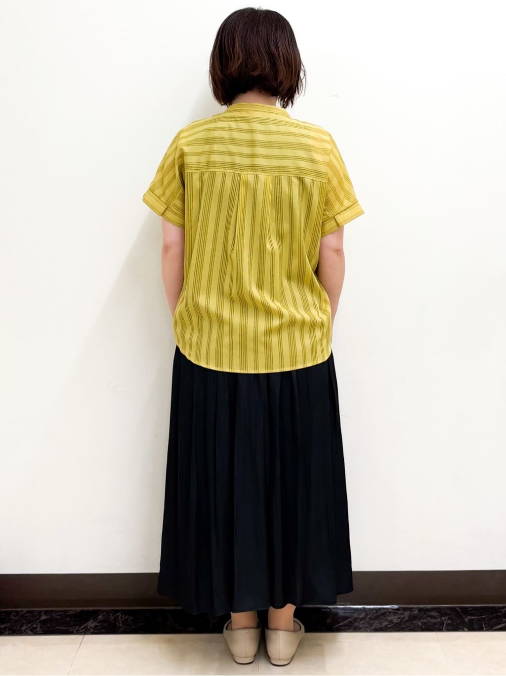 ミヨさんの「Reflect｜【洗える】ドビーストライプブラウス」を使ったコーディネート