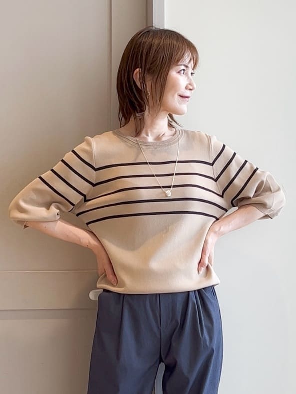 yamakoさんの「grove｜ひんやり多機能・やわらかドライタッチ五分袖プルオーバー」を使ったコーディネート