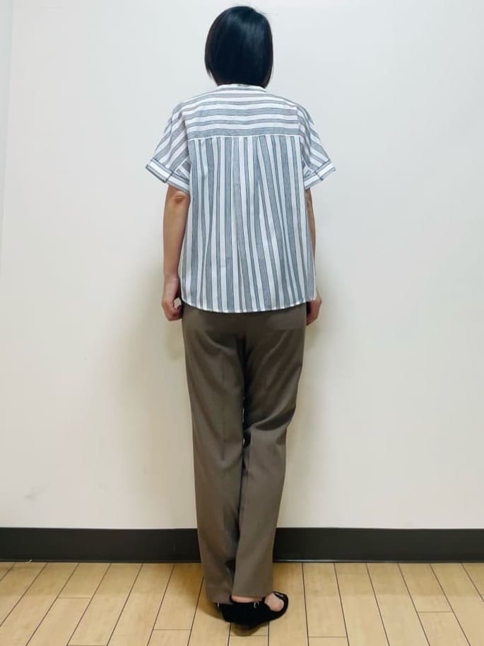 Riiさんの「Reflect｜【洗える】ドビーストライプブラウス」を使ったコーディネート