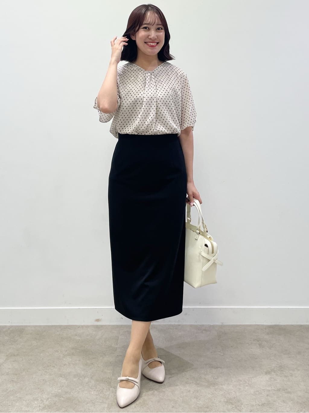 yukariさんの「Reflect｜【マシンウォッシュ可／セットアップ可】コツキ柄プリントブラウス」を使ったコーディネート