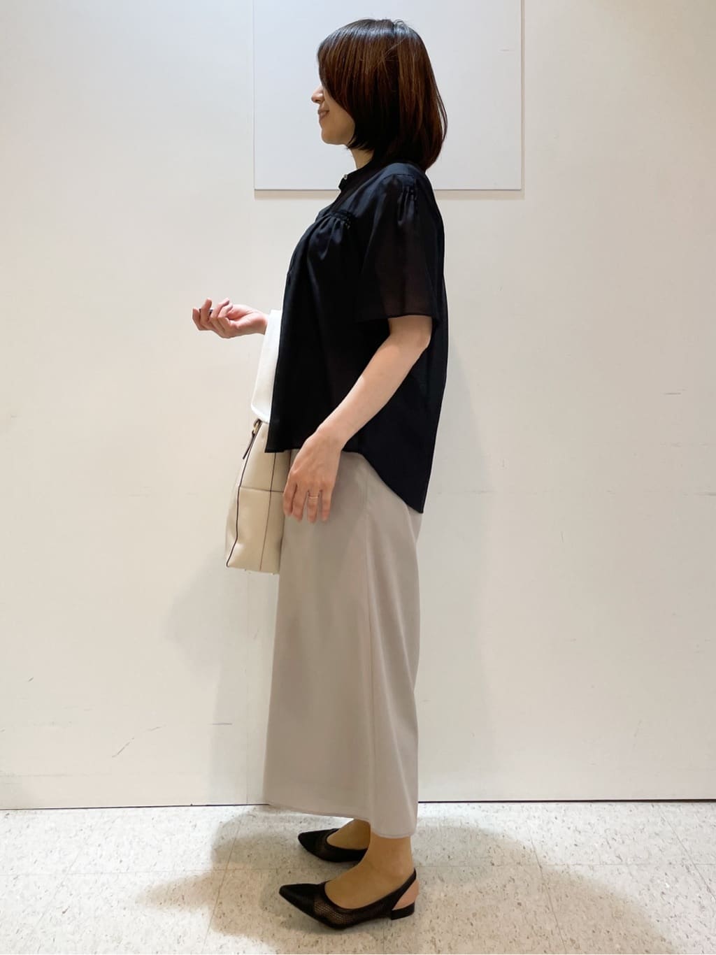 めいさんの「Reflect｜【選べる5色◎／マシンウォッシュ可】シャーリングデザインブラウス」を使ったコーディネート