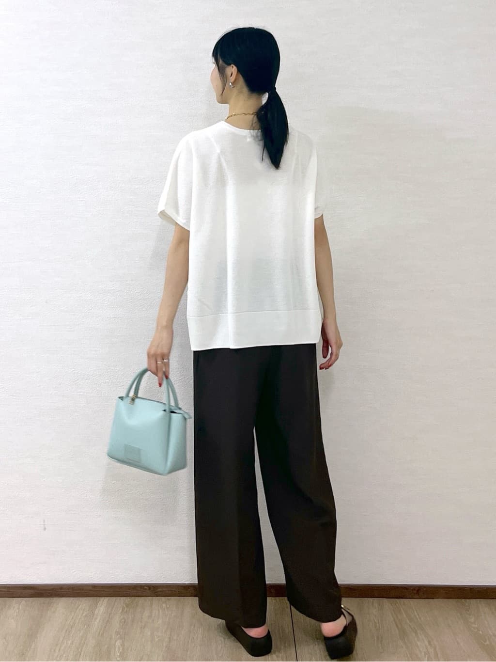 sachikoさんの「OPAQUE.CLIP｜《5色展開／S-LLサイズ》リラクシーメッシュニット【洗濯機洗い可】」を使ったコーディネート