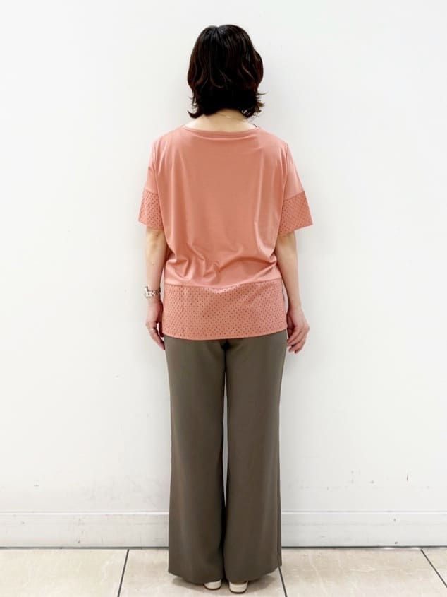 KIKIさんの「Reflect｜◆【夏SALE／E‐QUALITY／手洗い可】コットンレースドッキングTシャツ」を使ったコーディネート
