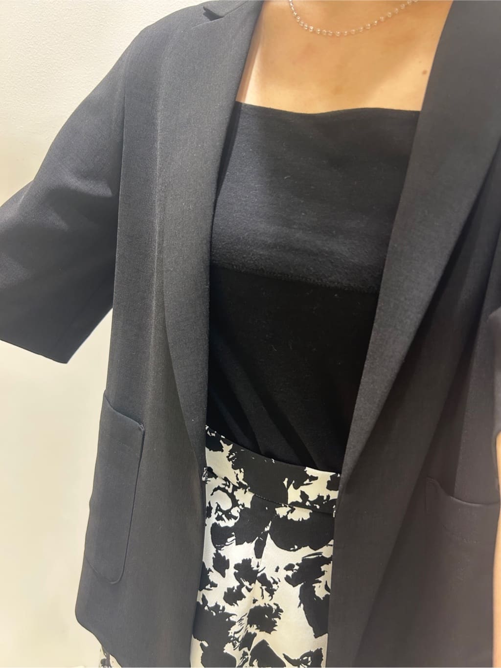 ももさんの「COUP DE CHANCE｜【手洗い可／日本製】五分袖ジャケット」を使ったコーディネート