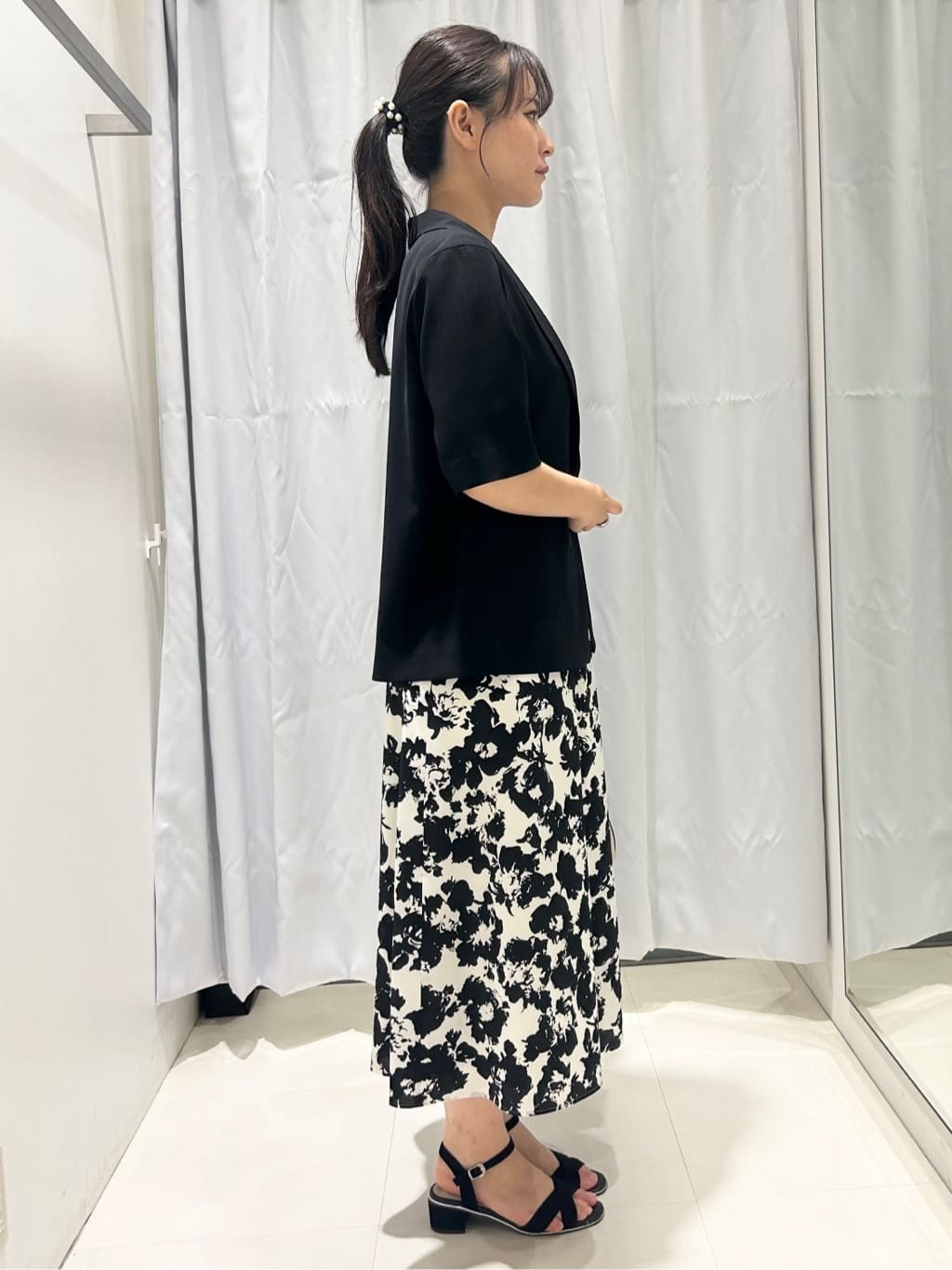 ももさんの「COUP DE CHANCE｜【手洗い可／日本製】五分袖ジャケット」を使ったコーディネート