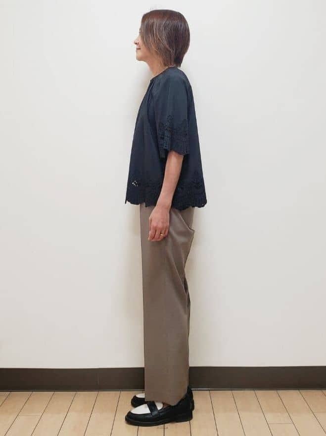yuuさんの「Reflect｜【マシンウォッシュ可】リネンライクフレアパンツ」を使ったコーディネート