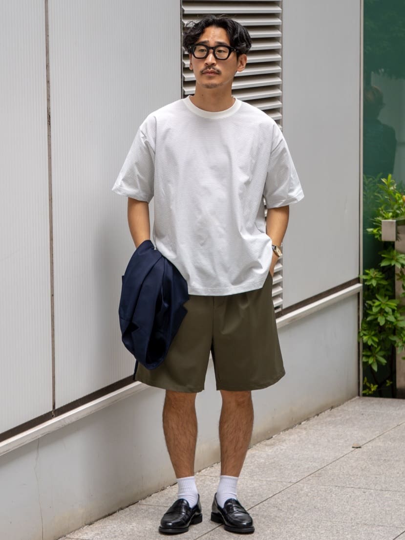 FUMIYAさんの「THE SHOP TK｜スムースファイバーリラックスジャケット 【セットアップ可／UVカット／イージーケア／洗濯機OK】」を使ったコーディネート