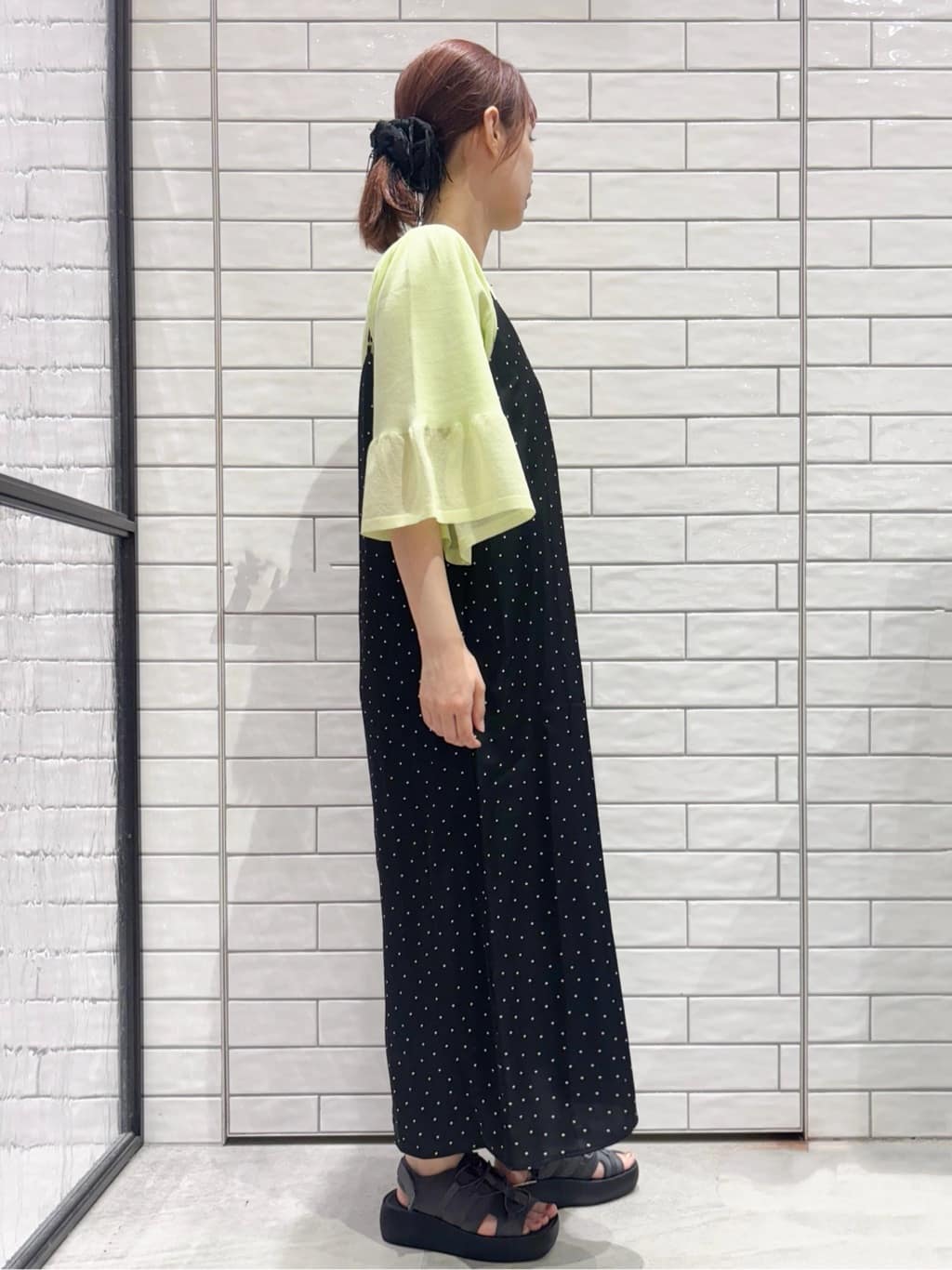 ranさんの「OPAQUE.CLIP｜《5色展開》シアーフレアスリーブニット【洗濯機洗い可】」を使ったコーディネート