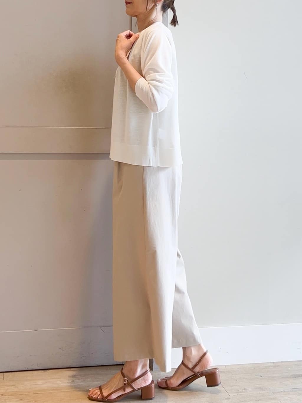 yamakoさんの「grove｜◆ジャカードスクエアネックタンク」を使ったコーディネート