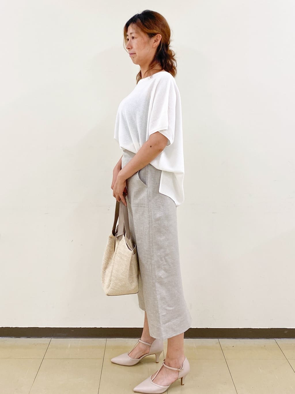 miさんの「index｜《5色展開／S-LLサイズ》リラクシーメッシュニット【洗濯機洗い可】」を使ったコーディネート