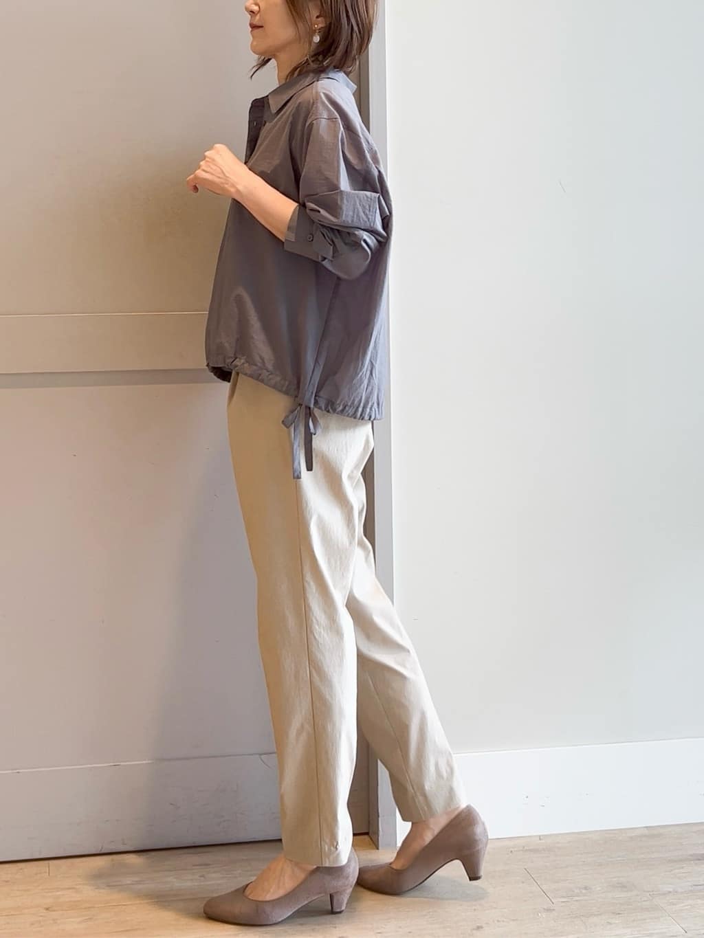 yamakoさんの「grove｜キレイも動きやすさも　美脚見えハイパーストレッチパンツ」を使ったコーディネート