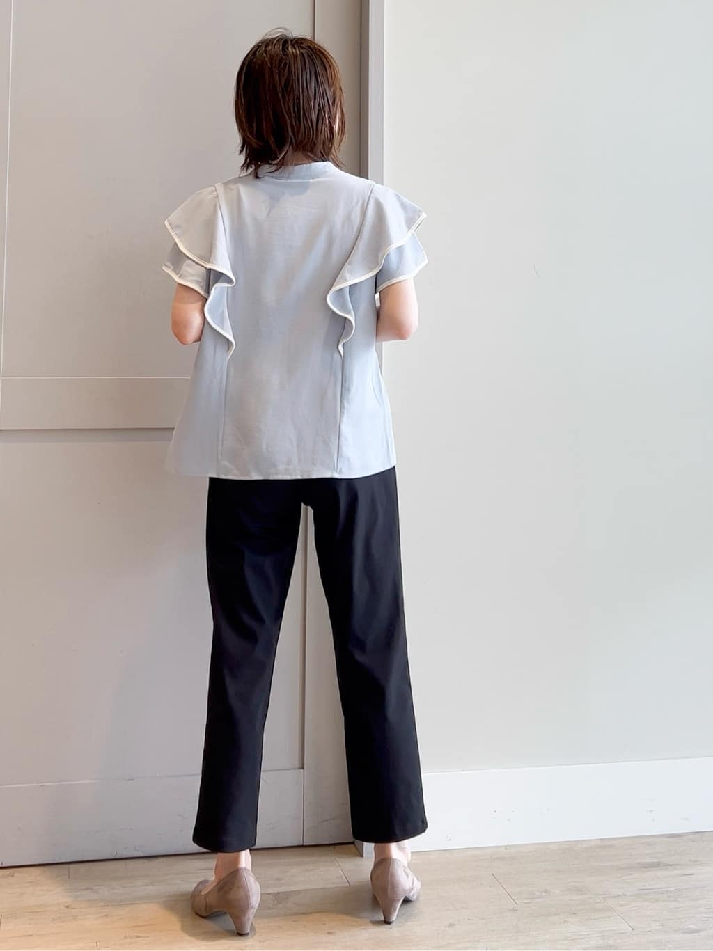 yamakoさんの「grove｜低身長さん向け－3cm丈【接触冷感】サマーハイパーストレッチテーパードパンツ」を使ったコーディネート