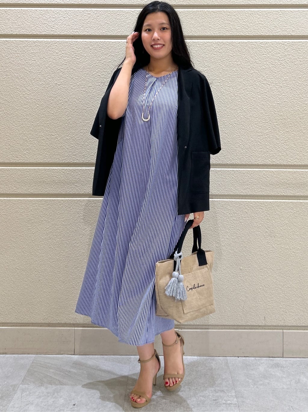 Momokaさんの「COUP DE CHANCE｜【手洗い可／日本製】五分袖ジャケット」を使ったコーディネート
