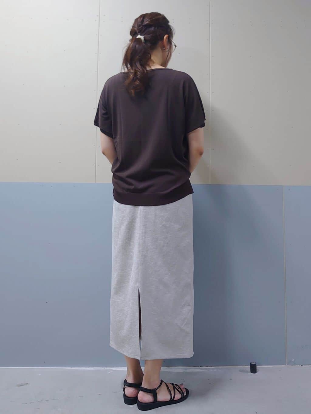 minamiさんの「OPAQUE.CLIP｜《6色展開／S-LLサイズ》ドルマンスリーブニット【UV／接触冷感／洗濯機洗い可／抗ピル】」を使ったコーディネート
