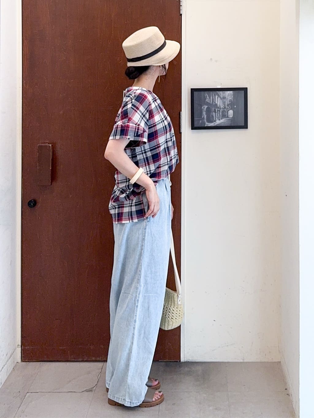 𝐇𝐢𝐫𝐨𝐦𝐢さんの「SHOO･LA･RUE｜【S-LL】きれいに体型カバー さらシャリコットン スキッパーシャツ」を使ったコーディネート