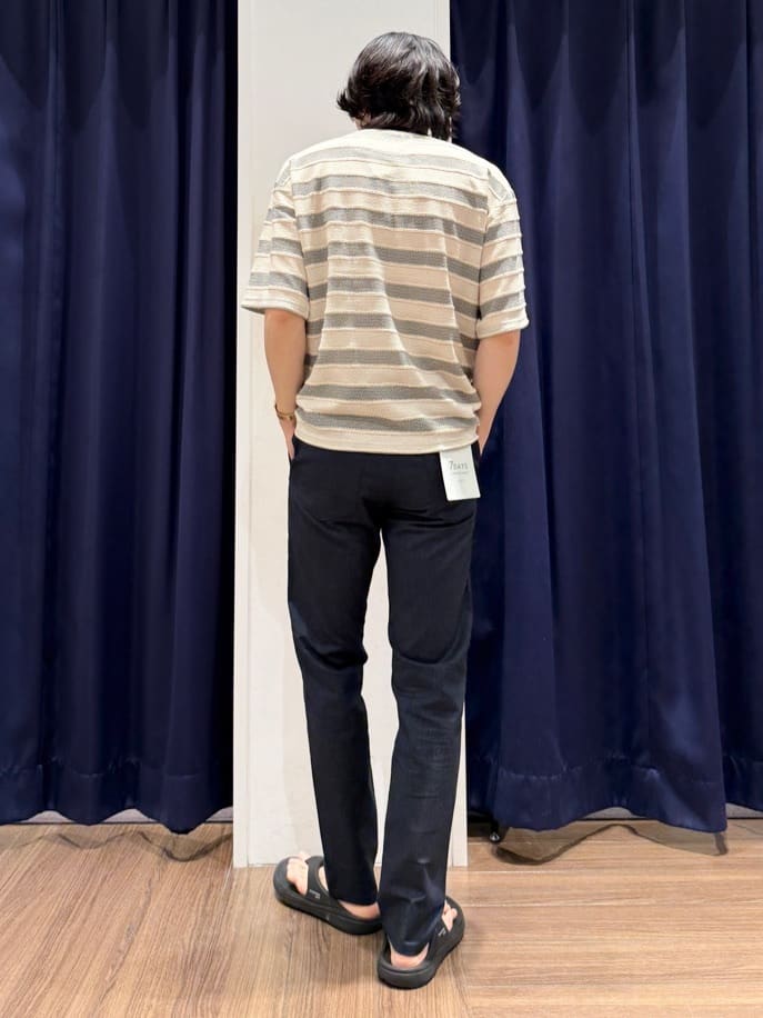 Tightさんの「THE SHOP TK｜変形ボーダー半袖Tシャツ【洗濯機OK】」を使ったコーディネート