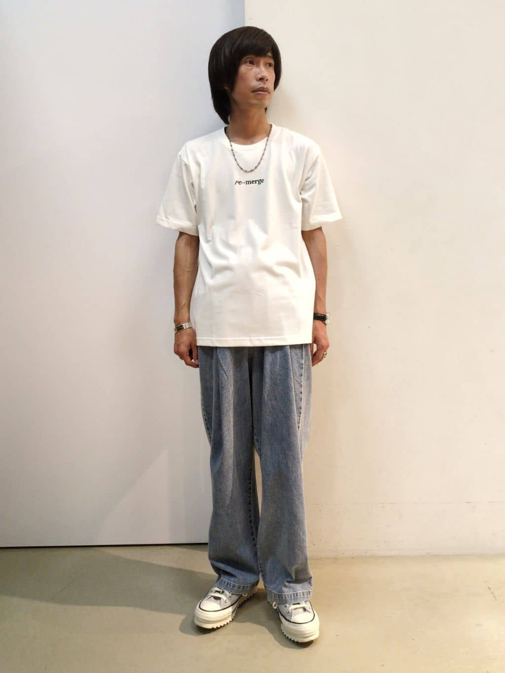 takeさんの「THE SHOP TK｜ダイヤ柄プリント半袖シャツ【洗濯機OK/オーバーサイズ】」を使ったコーディネート