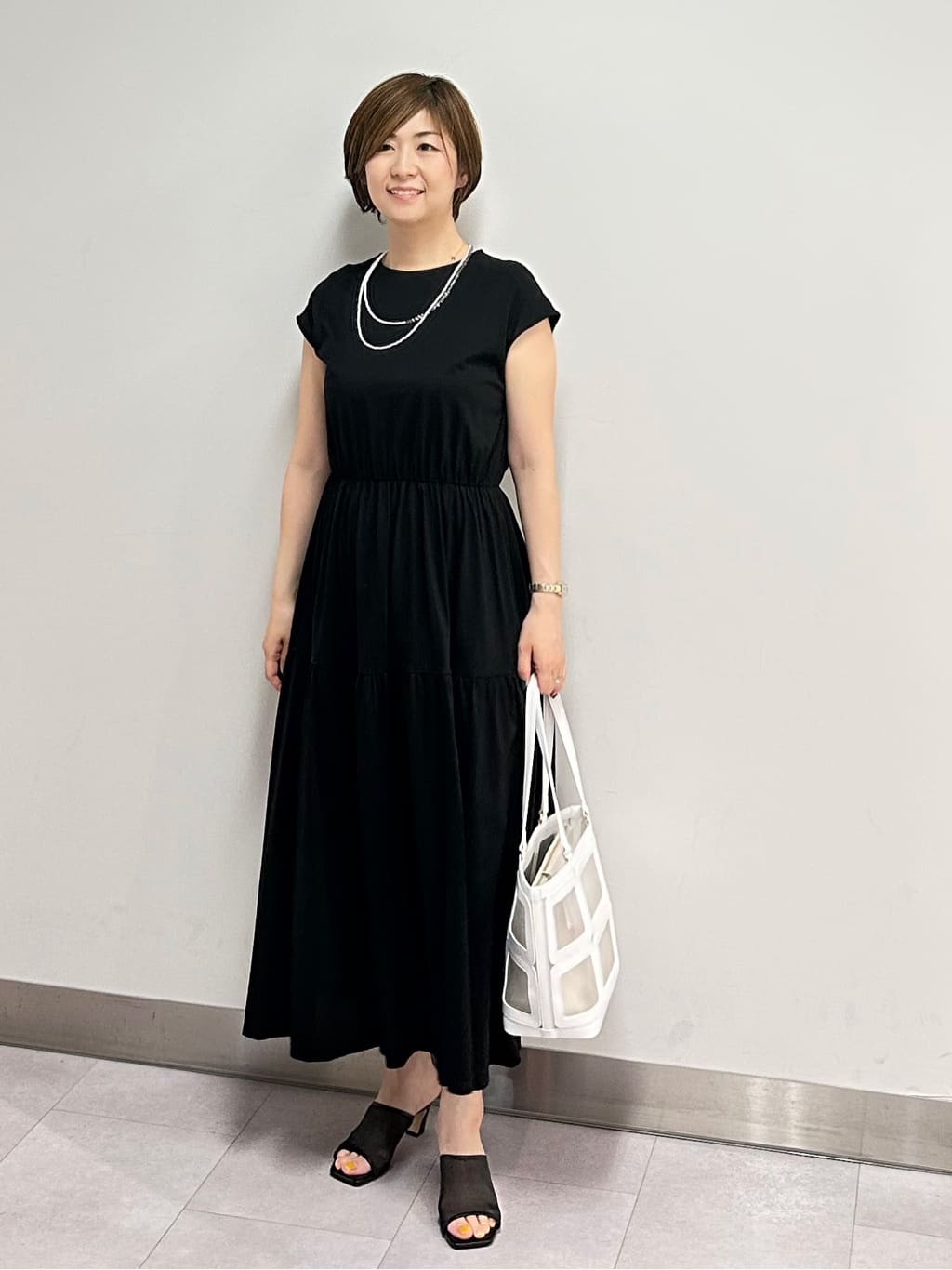 みなこさんの「UNTITLED｜【ティアード/洗える】コットンロングワンピース」を使ったコーディネート