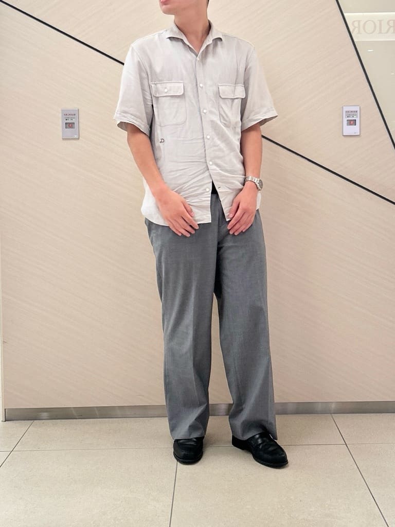 千葉亮太さんの「DRESSTERIOR｜◆リネンレーヨン ハーフスリーブシャツ」を使ったコーディネート