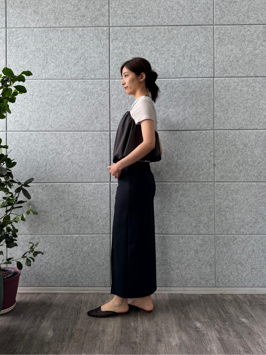 uchi__yamaさんの「CODE A｜slit jersey skirt」を使ったコーディネート