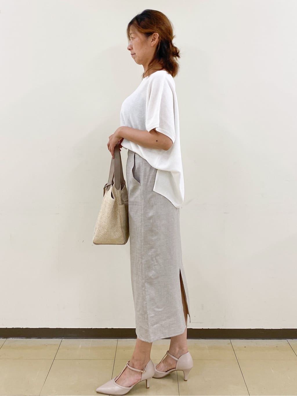 miさんの「index｜《5色展開／S-LLサイズ》リラクシーメッシュニット【洗濯機洗い可】」を使ったコーディネート