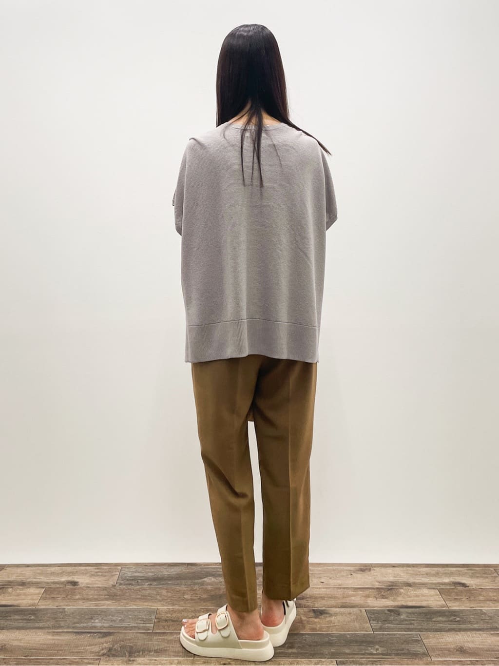 Aikoさんの「OPAQUE.CLIP｜《5色展開／S-LLサイズ》リラクシーメッシュニット【洗濯機洗い可】」を使ったコーディネート