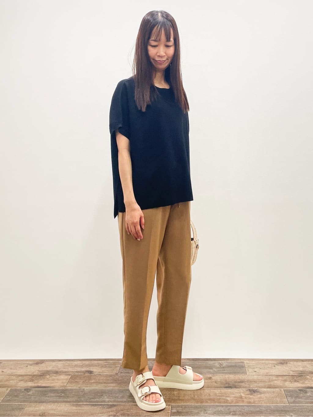 Aikoさんの「OPAQUE.CLIP｜《5色展開／S-LLサイズ》リラクシーメッシュニット【洗濯機洗い可】」を使ったコーディネート
