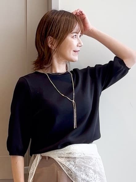 yamakoさんの「grove｜ひんやり多機能・やわらかドライタッチ五分袖プルオーバー」を使ったコーディネート