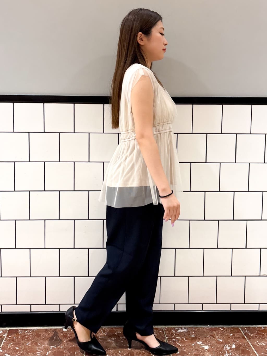 ふうかさんの「index｜ストレッチテーパードパンツ【洗濯機洗い可／吸水速乾／防シワ】」を使ったコーディネート