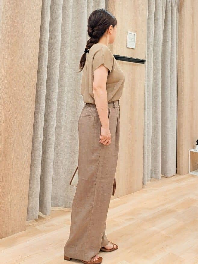 ふるさんの「grove｜ロープベルトで差がつく 洗練リラックスパンツ」を使ったコーディネート
