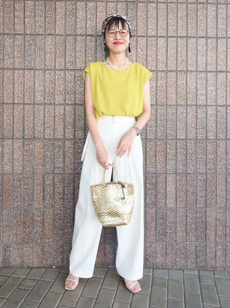 MUTSUKOさんの「UNTITLED｜【ジャージ素材】インナードッキングシアーカットソー」を使ったコーディネート