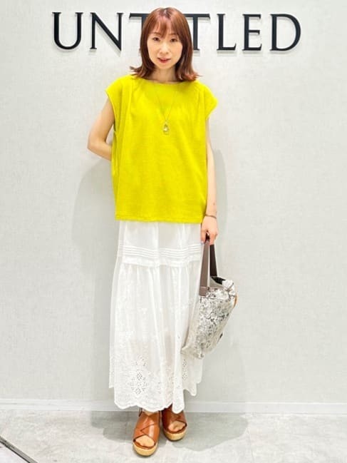 Miwaさんの「UNTITLED｜【ジャージ素材】インナードッキングシアーカットソー」を使ったコーディネート