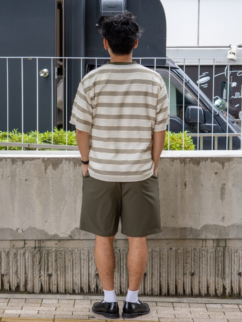 FUMIYAさんの「THE SHOP TK｜変形ボーダー半袖Tシャツ【洗濯機OK】」を使ったコーディネート