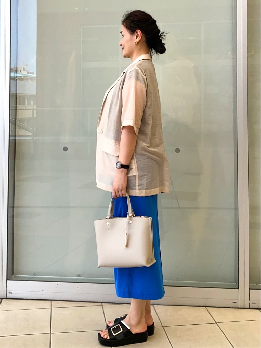 Jeanさんの「OPAQUE.CLIP｜ロゴフレンチスリーブニット【洗濯機洗い可／UV／接触冷感／抗ピル】」を使ったコーディネート