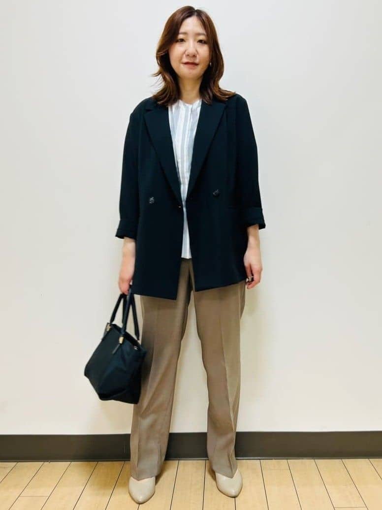 miiiさんの「Reflect｜【洗える】ドビーストライプブラウス」を使ったコーディネート