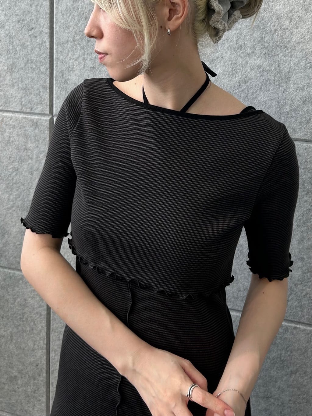 honoka Aさんの「CODE A｜【Cup-in】chic border jersey dress」を使ったコーディネート