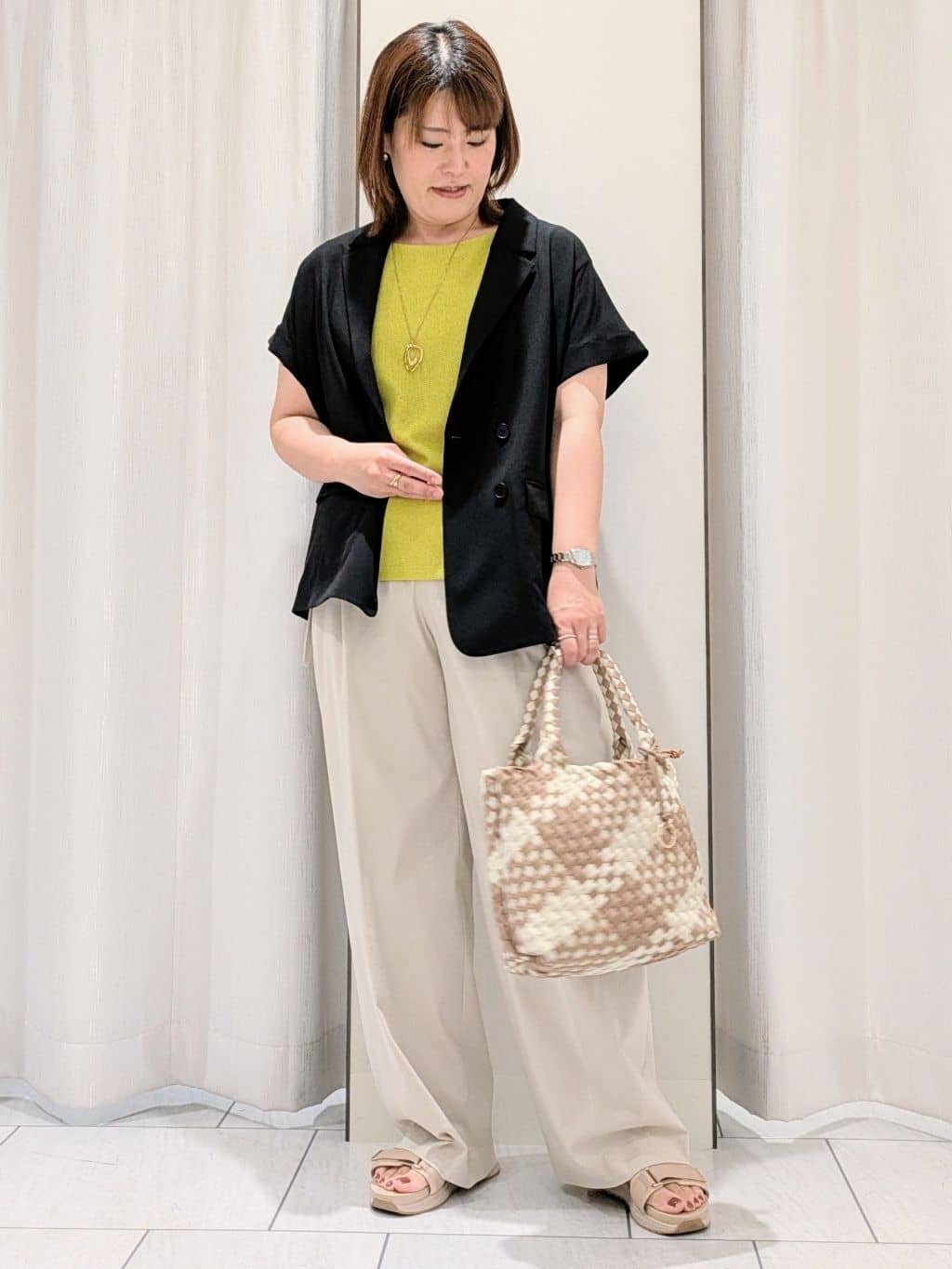 Onumaさんの「UNTITLED｜【ジャージ素材】インナードッキングシアーカットソー」を使ったコーディネート