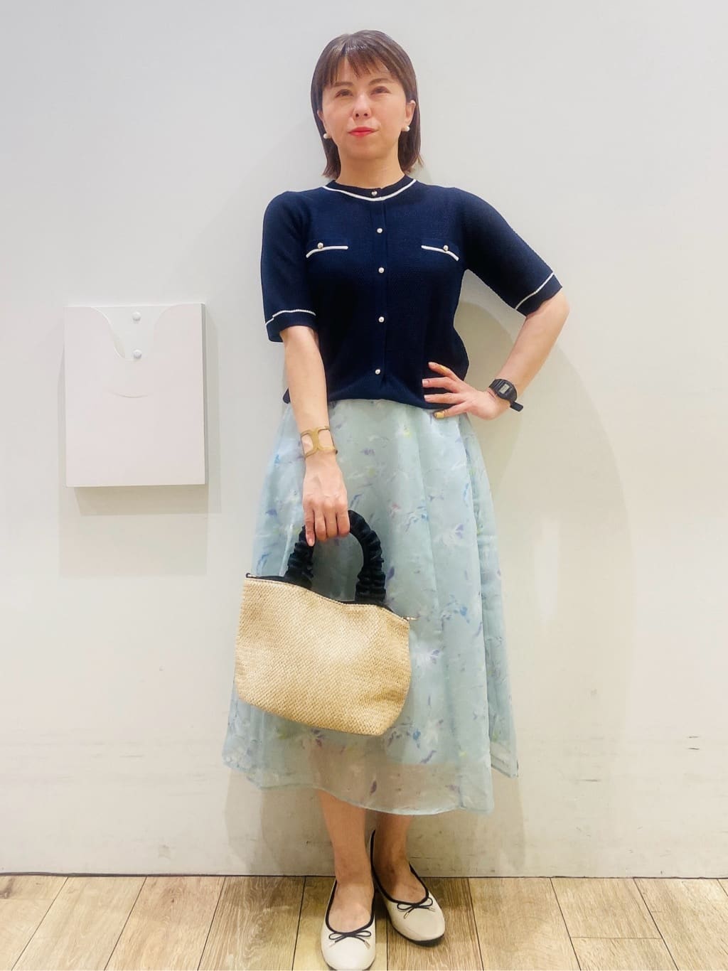 YUKOさんの「index｜◆シアーフラワーフレアスカート【洗濯機洗い可】」を使ったコーディネート