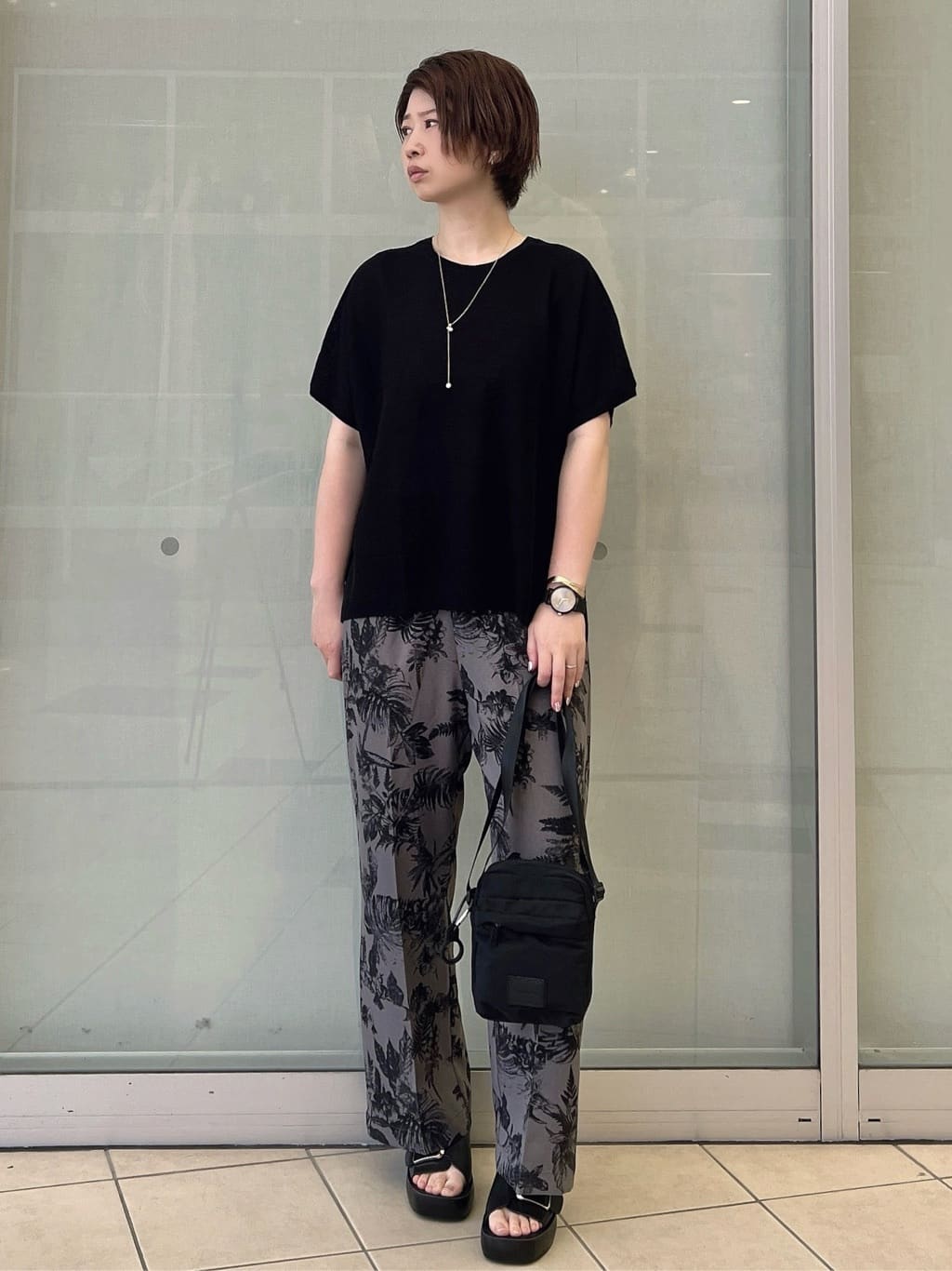 yo-koさんの「OPAQUE.CLIP｜《5色展開／S-LLサイズ》リラクシーメッシュニット【洗濯機洗い可】」を使ったコーディネート