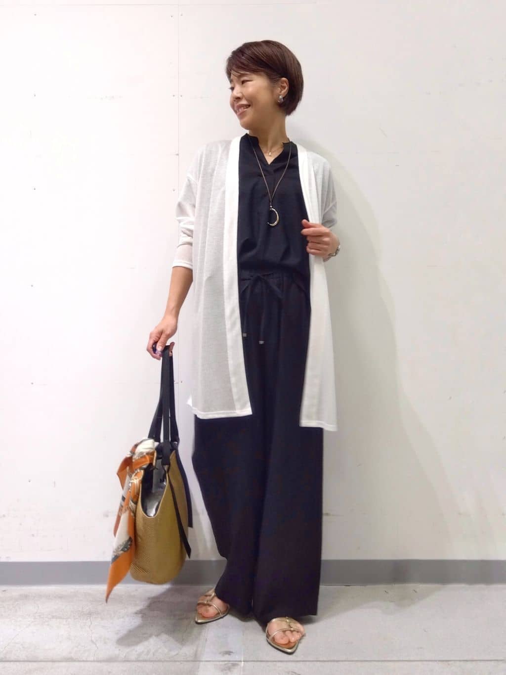 Kさんの「INDIVI｜◆【洗える／5分袖／UVケア／SETUP可能】モモンガスリーブブラウス」を使ったコーディネート