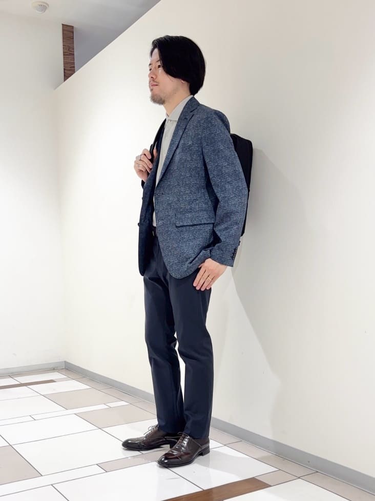 及川さんの「TAKEO KIKUCHI｜【抗菌防臭】COOL DOTS（R）ドビープリント ジャケット」を使ったコーディネート
